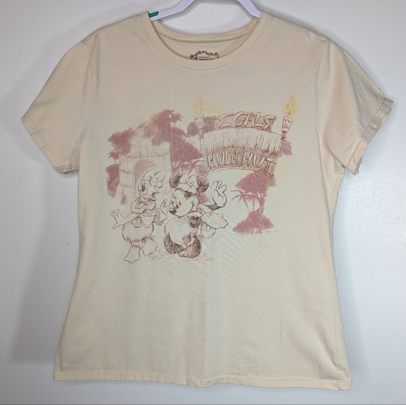Disney Tiki Kingdom Disneystore T-Shirt Hula Hut Minnie Mouse Daisy L - Picture 5 of 15